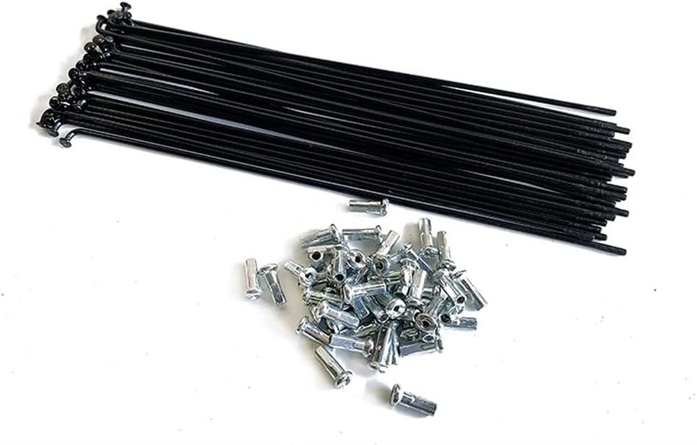 Rayons De Vélo 14G Courbés - Longueur 240mm, Acier Carbone Galvanisé - Lot De 36 Avec écrous