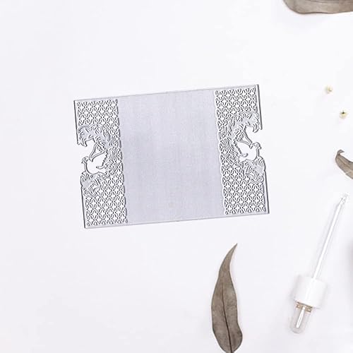 Miniatura 10 de Hying Troqueles de corte de marco de flores y hojas para hacer tarjetas, marco rectangular troquelado, cuadrícula hueca a cuadros, plantillas en