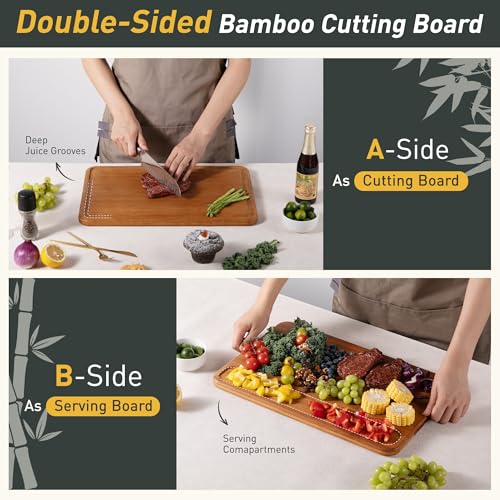 Tabla para Cortar de Bambú Extra Grande Rectangular miniatura 2