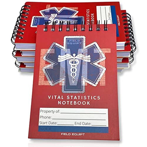 emt vital statistics notepad - 6 pack vitals notebook for first responder note pad medical paramedic gear and supplies perfect emsemt gifts