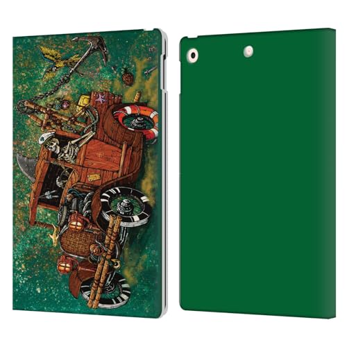 Étui portefeuille cuir iPad 10.2 David Lozeau Tiki Grunge