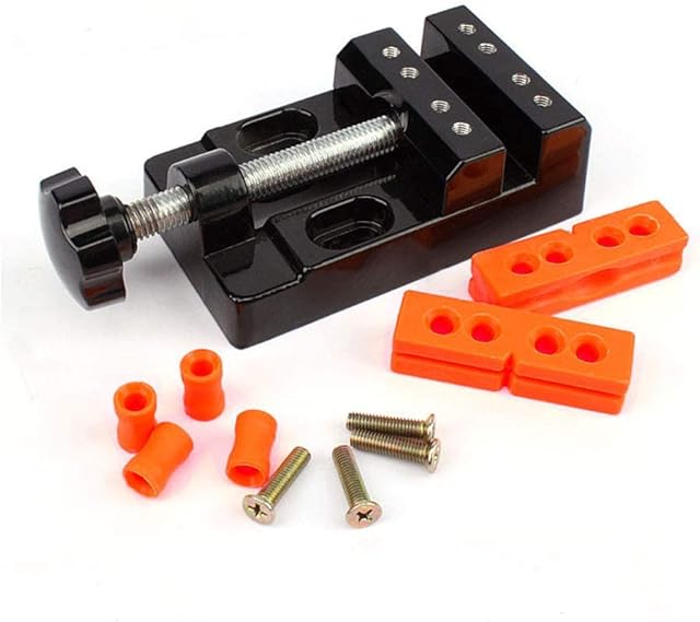 Wotendy Mini Drill Press Vise, versal Flat Clamp Table for Jewelry Walnut Nuclear Watch Repairing Clip On DIY Sculpture Craft Carving