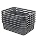 Ggbin 6-pak plastikowych koszyków organizer, kosz na półkę (szary)