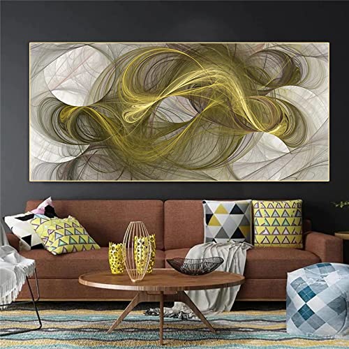 Toile abstraite ligne KEBIA 50x100cm moderne sans cadre pour décoration murale de salon
