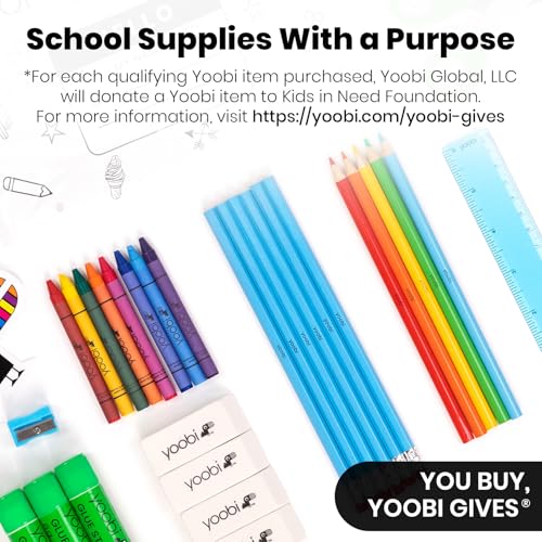 Yoobi 1 Inch Binder Set, 3 Ring Binders with Plastic Cover, 2 Pocket Sleeves and D Rings, Organizer for up to 220 Sheets of Loose Paper, 4 Pack Cute Binders, Multicolor, Office or School Supplies