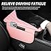 Upgraded Car Center Console Cover,Microfiber Leather Car Armrest Cover Cushion with 2 Storage Bags,Universal Car Armrest Storage Box Car Interior Accessories for Most Cars (Pink)
