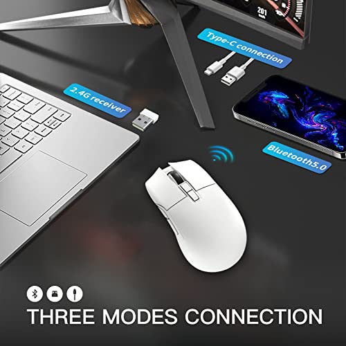 Darmoshark N3 Wireless Gaming Mouse,Tri-Mode 2.4G/Usb-C/Bluetooth Mouse Up To 26000Dpi, Paw3395 Optical Sensor,Kailh Gm8.0 Switch,Lightweight 63G,7 Programmable Button,Computer Mouse For Laptop,Pc,Mac #TOP1
