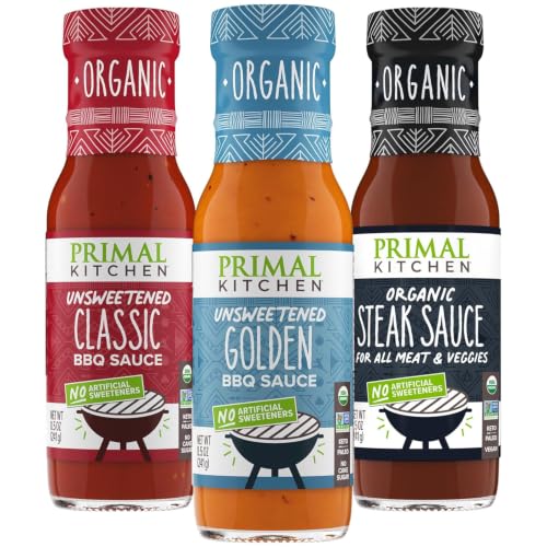 Primal Kitchen Organic Original BBQ, Golden BBQ & Steak Sauc...