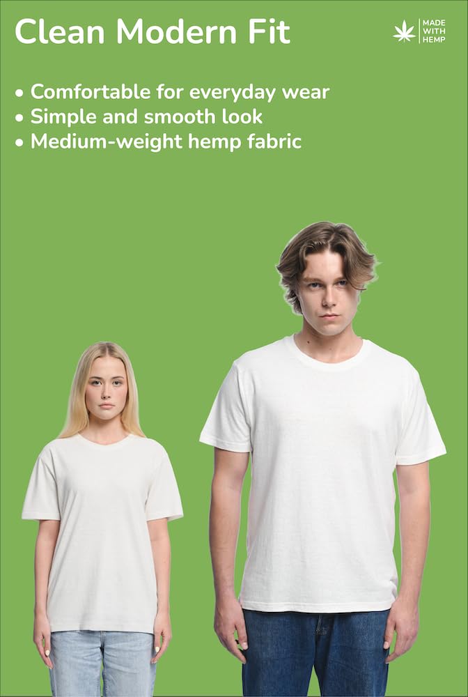 Hundredpercent Camisetas de cáñamo (Pack de 3) – Unisex – Suaves, Transpirables y ecológicas