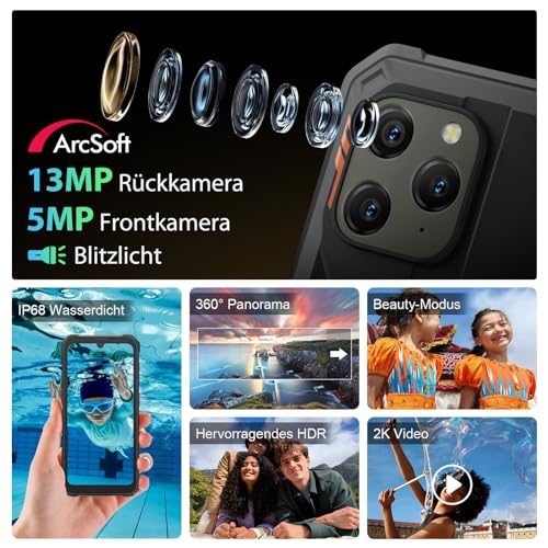 Blackview BV5300 Plus(24GB+128GB) Outdoor Handy Ohne Vertrag 6580mAh Akku, 6.1' HD+, Android Outdoor...