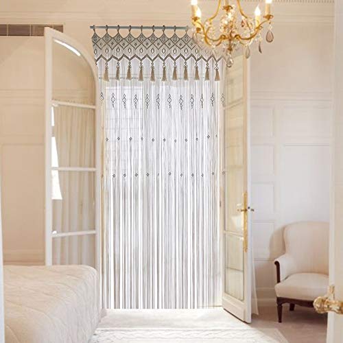 Oriental riverkit Macrame Wandbehang Tapisserie, Boho Macrame Vorhänge Fenstervorhang Türvorhänge, Baumwolle Gewebt Wand Dekoration, Für Wohnzimmer Schlafzimmer Hochzeitsfeier (85 * 200cm)