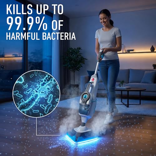 Image of Hoover Steam Fresh Combi 2 in 1 Multi-Surface Powerful Steam Mop & Detachable Handheld Vacuum Cleaner with 10 Accessories, Blue, 1Year Warranty (Blue)