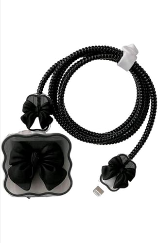 Bow Decor Data Cable Protector and Charging Head Cover Set, 5 Pieces