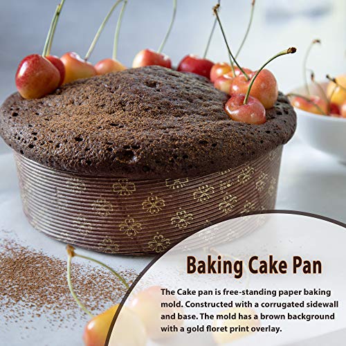 Round Paper Baking Cake Pan, Disposable Baking Mold 25ct, All Natural Recyclable, Microwave Oven & Freezer Safe, Providing Beautiful Display For Baked Goods.(6”x2-1/8”) - Thumbnail 3