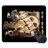 滑り止めゴムゲーミングマウスパッド、マウスパッドの星座水平星座記号テーマ