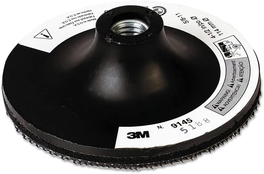 Disc Pad Holder - For Metal Grinding, Finishing, Surface Preparation - Use With Metalworking Power Tools - 4.5" x 1/8" x 3/8", 5/8-11 Thread - 9145 - Single Pack