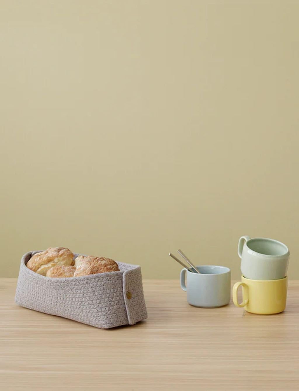 Stelton RIG-TIG Brotkorb KNIT-IT – Schwarzer Gestrickter Brotkorb Aus Baumwolle (ca. 31 X 14 X 10,5 Cm)