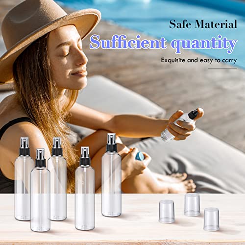 Eccliy 64 Pcs 8 oz Plastic Mist Spray Bottles Refillable Clear Empty Spray Bottles Mist Sprayer with Black Spray Cap for Essential Oils Travel Perfumes Disinfectant - Image 6