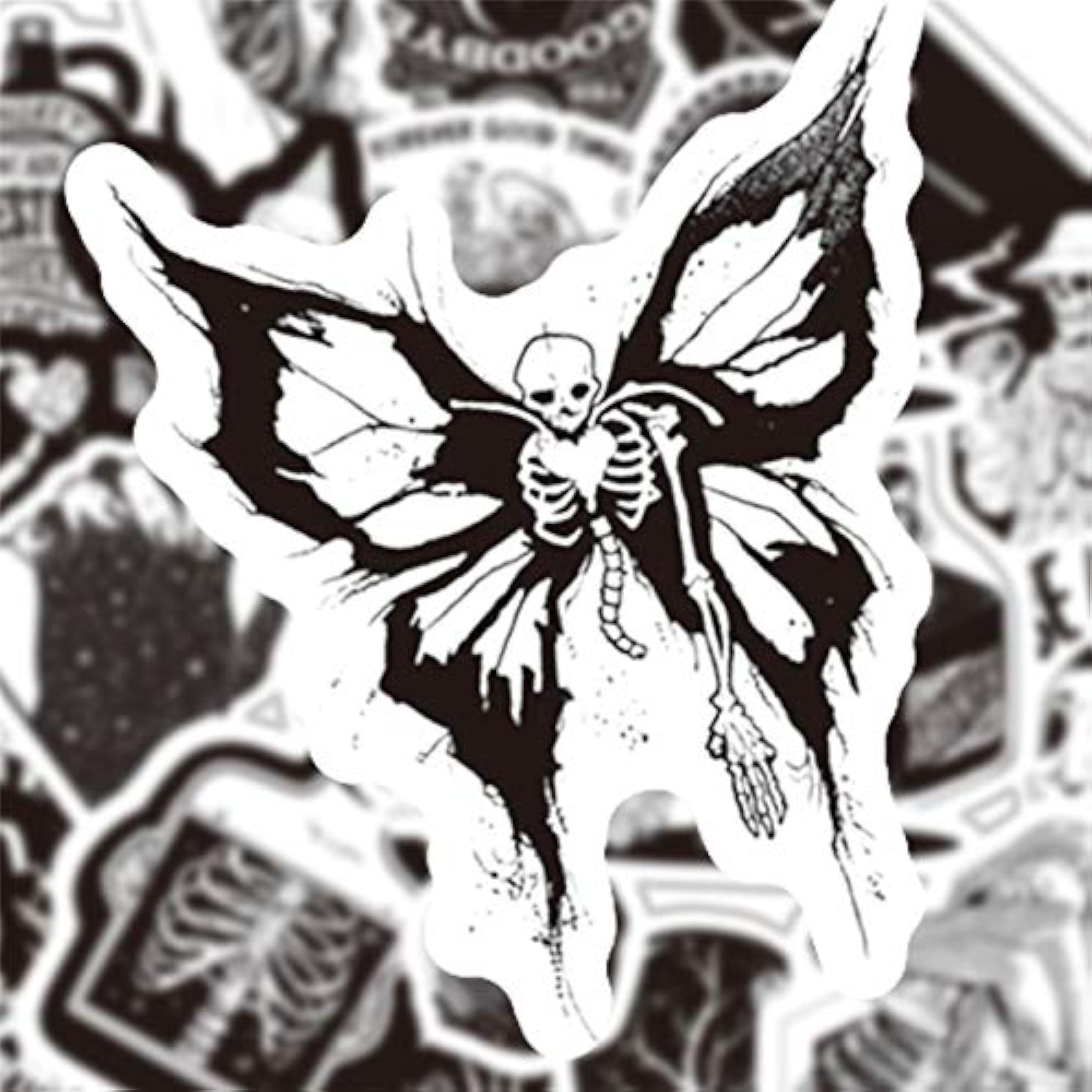 100 Pegatinas Góticas Impermeables de Vinilo - Calaveras, Graffiti para Ordenador Portátil, Equipaje, Monopatín, Moto y Más