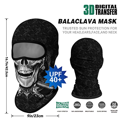 Image of Skull Full ski Mask, 3D Balaclava, UV Sun Protection,Motorcycle /Ski /Scarf /Cycling /Fishing for Men