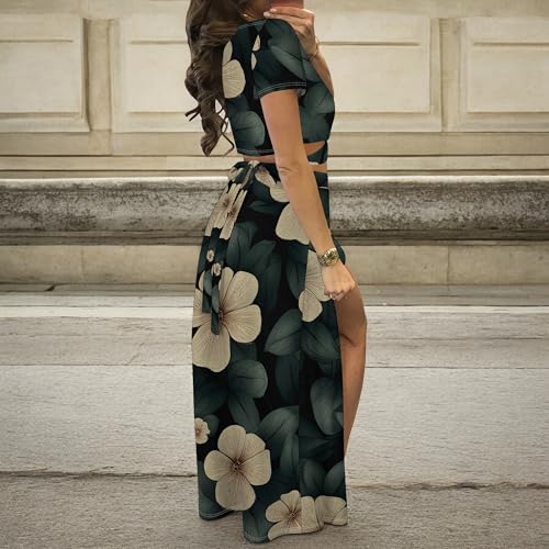 Image of MESLIMA Two Piece Dresses Sets for Women Summer Boho Maxi Dresses