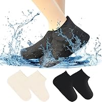 IETWATE 2 Pairs Waterproof Shoe Covers, Thickened Latex Shoe Covers Reusable Waterproof, Men Women Shoe Protector Covers, Portable Waterproof Overshoes, for Outdoor Cycling Hikin (L 38-46)