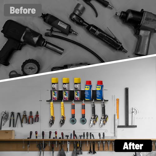 babikeen Dosenhalter für Sprühflaschen, 2 Stück Sprühflaschenregal mit 5 Löchern und 6 Dosenhalter Schlitzen Aufbewahrungsregal Spraydosenhalter Werkstatt Halterung für Garage und Zuhause
