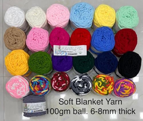 Image of Super Thick Fluffy Jumbo Polyester Baby Blanket Chenille Yarn for Knitting, Crochet & Home Decor Projects, Afghans, throw pillows, cushions & blankets. -100 GMS - 6mm thickness - Color (Bottle Green)