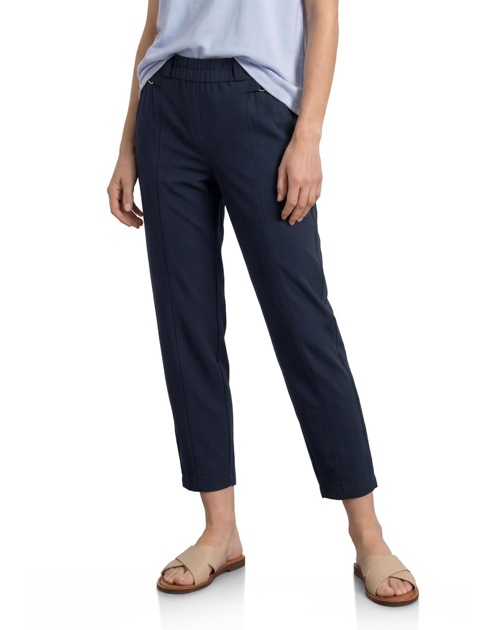 Street One Barrel Leg Trousers with Buckle Detail Shadowed Navy 44