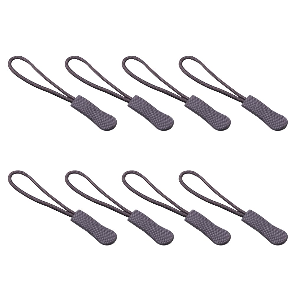 8 Pcs Zipper Pull Puller Lightweight Rope Tag Fixer Replacement Buckle Suitcase Tent Backpack Accessories Silver Grey