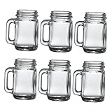 Alipis 6 Stück Kleine Schnapsbecher Aus Glas Vintage Stil Mit Henkel 40 Ml Für Party Und Spirituosen