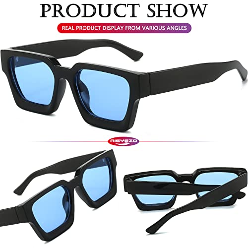 Image of AIEYEZO Square Sunglasses for Women Men Square Thick Frame Sun Glasses Simple Designer Style Shades