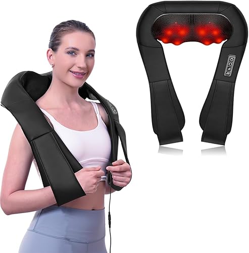 Miniatura 1 de Masajeador de cuello y espalda, masajeador Shiatsu de cuello y hombros para aliviar el dolor de tejido profundo, masajeadores eléctricos de hombros