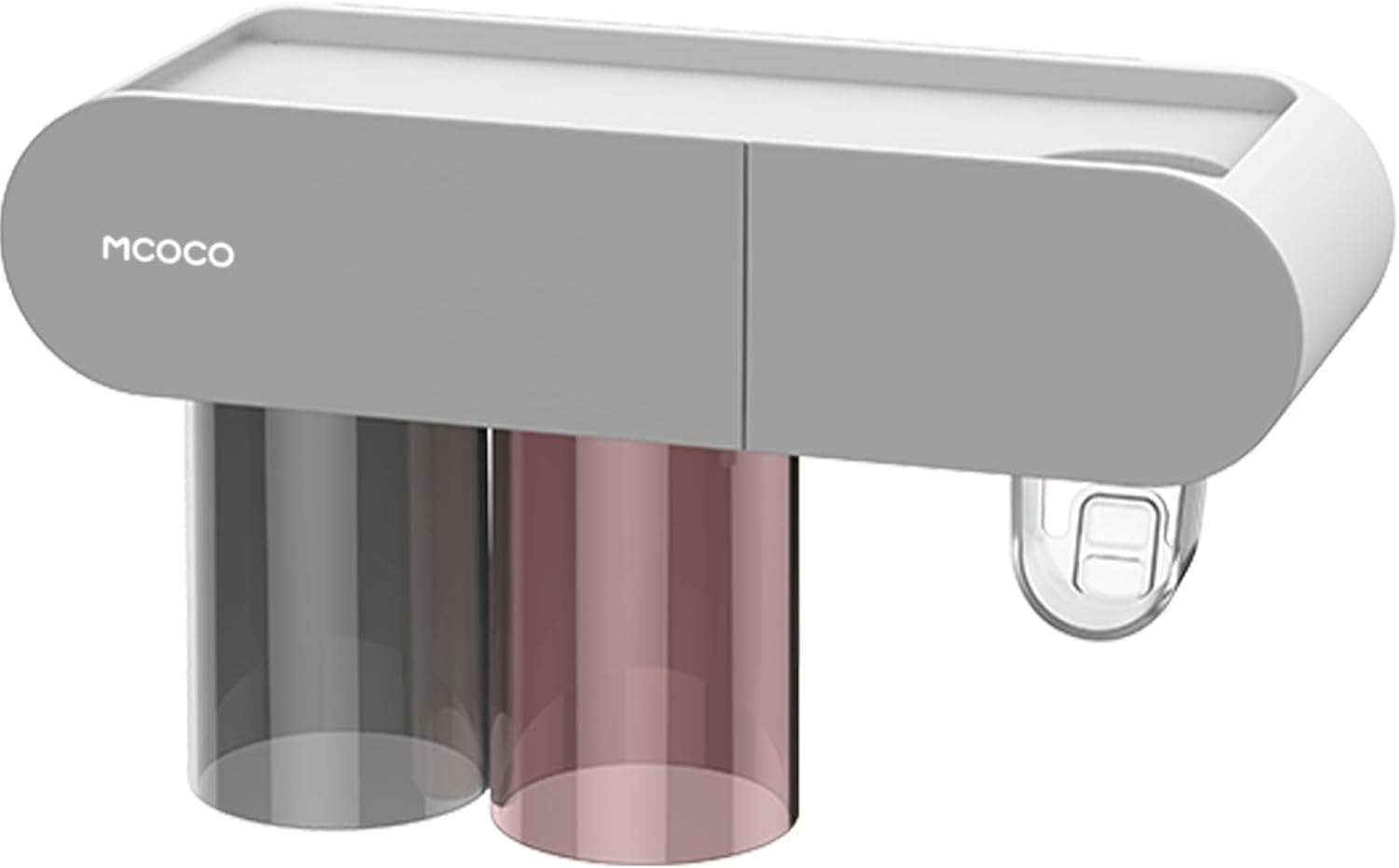 Toothbrush Holders for Bathrooms Wall Mounted Magnetic Toothbrush Holder with Large Capacity Tray and Drawer Tooth Brush Holder 2-Cup Grey Grey 2 cups