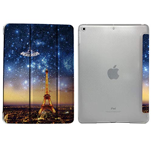 Image of DuraSafe Cases for iPad 9.7 Inch 5th 6th Air 1st Air 2nd Gen [iPad 5 6 Air 1 Air 2 ] A1893 A1954 A1822 A1566 MD785HN /A MD788HN /A MD786HN /A MD789HN /A Printed Sleek Design Flip Case - Paris Night