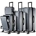 TRAVELARIM Hard Shell Luggage Sets with Spinner Wheels 4 Piece, Expandable Large Suitcases with TSA Lock, Travel Large Suitcase Set, Grey Luggage Set