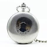 OIFMKC Pocket Watch Luxury Watch Men Automatic Mechanical Silver Pocket Watch Fashion Self Wind Women Men Fob Clock Shield Pendant