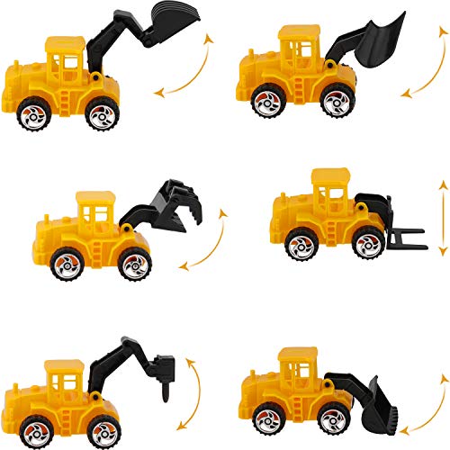 Construction Vehicle Digger Theme Cake Decorations Include 6 Construction Truck Excavator Cupcake Toppers And 14 Road Toy Sign Decor For Kids Boys Birthday Party Supplies Favors #TOP5