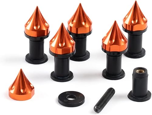 WYNMOTO Pernos universales de aluminio para parabrisas de motocicleta, 6 piezas, tornillos para parabrisas, kit de montaje de sujetadores (naranja)