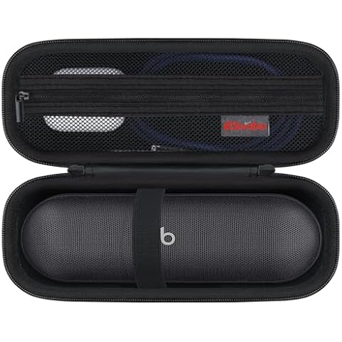 Elonbo Carrying Case for Beats Pill (2024 Release)-Portable Bluetooth Speaker, Beats Pill Speaker Travel Bag Storage Holder, Mesh Pocket Fits Charger, Black Cover