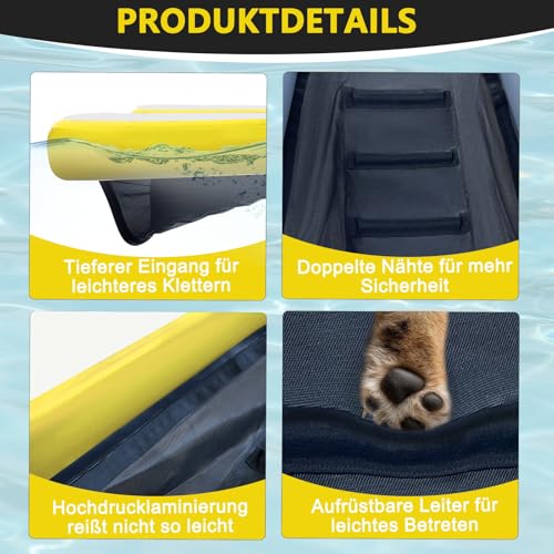 AWSUM 120x100cm Hunderampe Aufblasbar Hunde Wasserrampe Aufblasbare Dog Ramp Hundeboot Rampe Leiter Schwimmrampe Welpe Planke Schwimmdock Plattform für Hunde bis zu 80 kg, für Pool, Boote, Docks, Seen