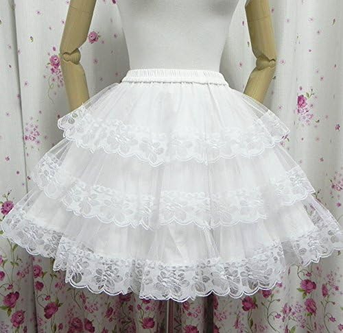 Vintage Sweet White/Black Cosplay Skirt Three Layer Lace Gothic Lolita Petticoat Tutu Skirt Crinoline Underskirt - Image 2
