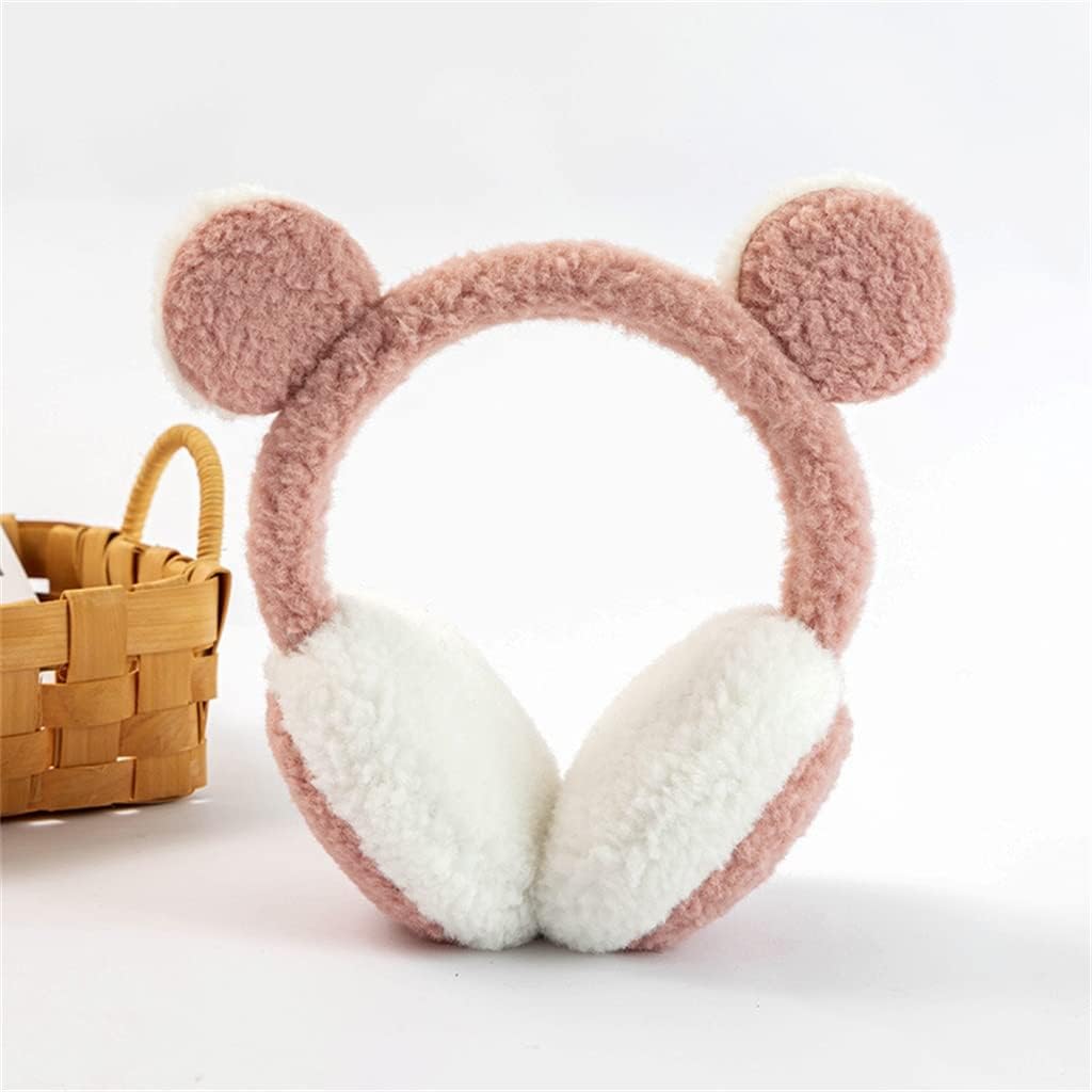 DSFEOIGY Pink Soft Plush Ear Warmer Winter Warm Earmuffs for Women Men Solid Color Earflap Outdoor Cold Protection Ear-Muffs Ear Cover : Clothing, Shoes & Jewelry
