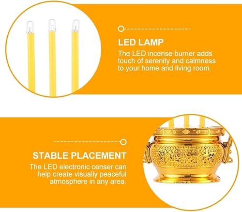 Miniatura 3 de Varilla de incienso LED LED Retro China, lámpara de vela eléctrica, quemador de incienso LED, lámpara de vela budista, suministros budistas chinos