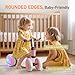 Colorful Lighting Baby Balance Bike, 1st Birthday Girl Gifts with 4 Silent Wheels & Soft Seat, Balance Bike 1 Year Old No Pedal, 12-24 Months Toddler Ride-on Toys, Baby Walker for Girls Boys, Pink