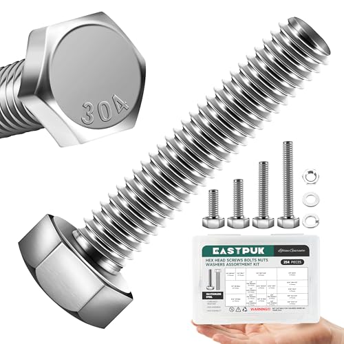254 Pack Nuts and Bolts Assortment Kit 1/4-20, 5/16-18, 3/8-16 SA...