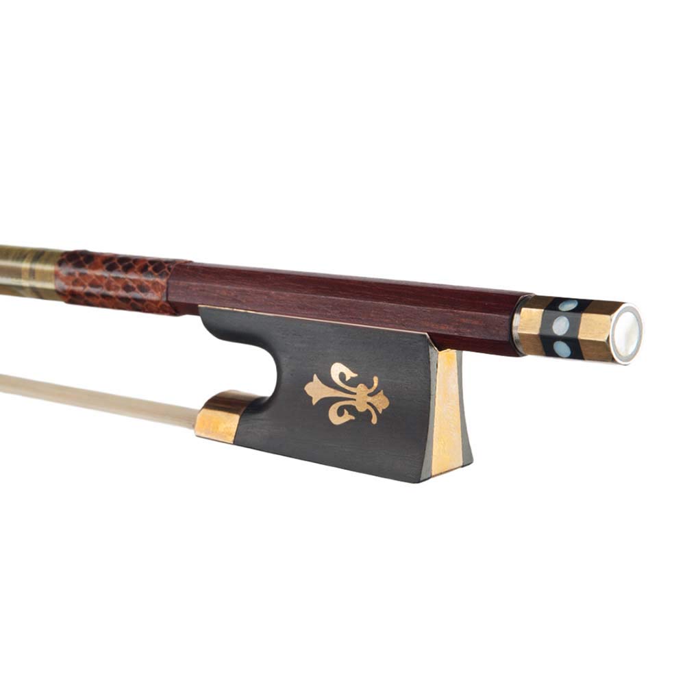 per Violino Pernambuco,Archetto per Violino (Pernambuco Bow Stick Black Ebony Frog And Horsetail Bow Hair) per Violino 4/4 Full Size