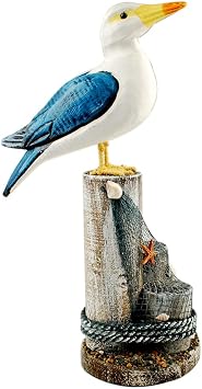 Coastal Ocean Decor Wooden Standing Seagull Figurine Bird Statue Home DecorationLarge