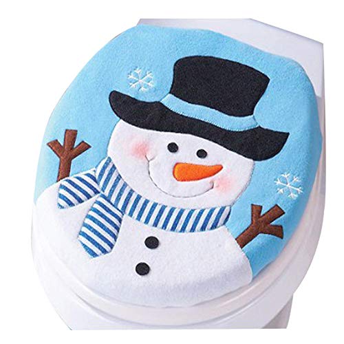 Preisvergleich Produktbild HROIJSL Weihnachts schneemann Toilettensatz Weihnachts Dekoration Christmas Snowman Lid Single Toilettendeckel