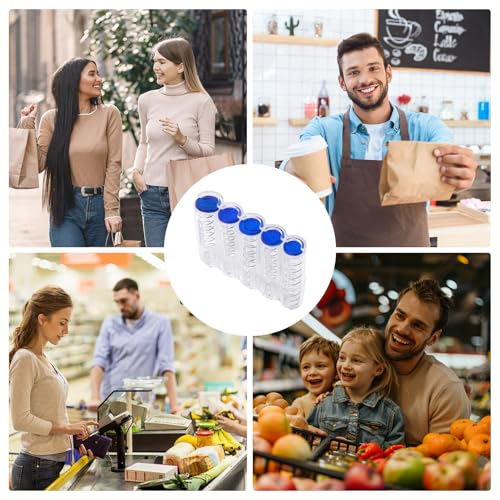 Münzbox mit 5 Fächern,Münzbox Euro-Münzen,Münzsortierer,Kleingeld Sortierer für 2€,1€,50 Cent,20 Cent und 10 Cent,Kompakter Münzhalter,Münzen Box für Kellner,Fahrer und Marktverkäufer (Transparent)